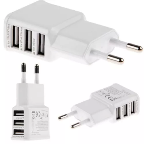 3 Port USB EU Home Chargeur Power Adaptateur For Iphone /Ipad/ Samsung