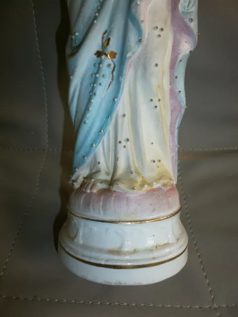 ANCIENNE STATUE RELIGIEUSE: SAINT JOSEPH ET JESUS/BISCUIT ANDENNE/XXè/H.30,5 cm 3