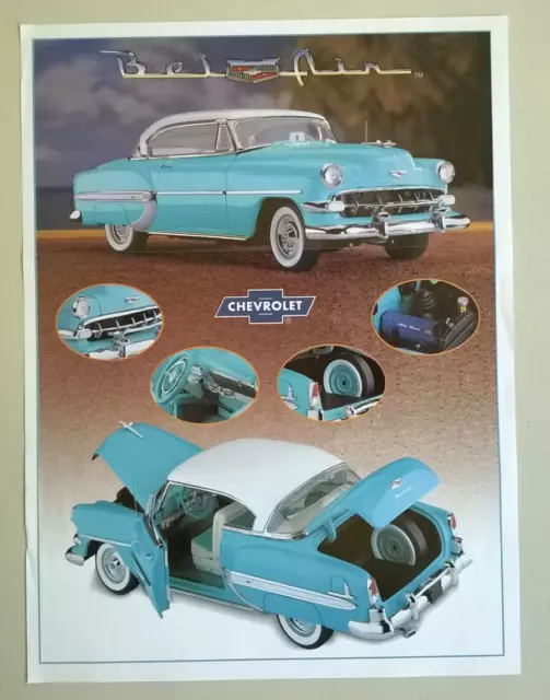 Chevrolet Bel Air Sport Coupé (1954) : Brochure pub. FRANKLIN MINT (en français)