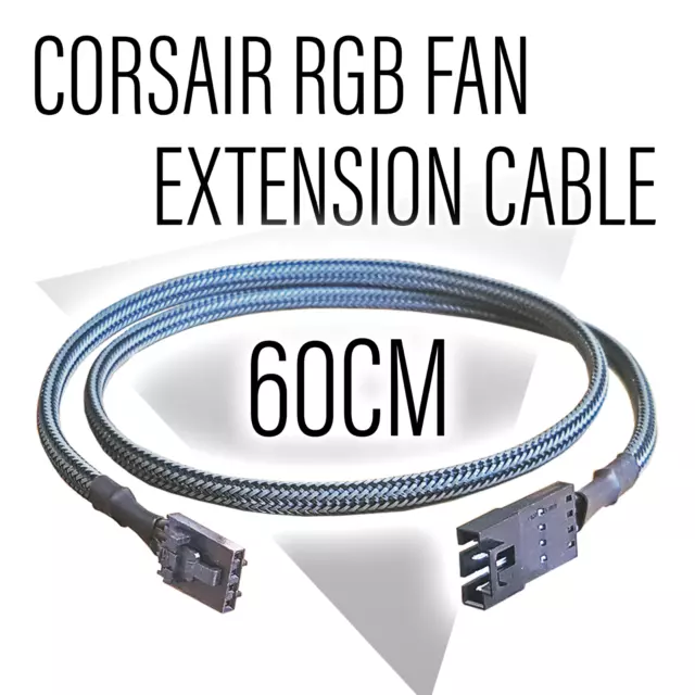 Corsair RGB Ventilador Cable Alargador Adaptador 60cm (Carbono)