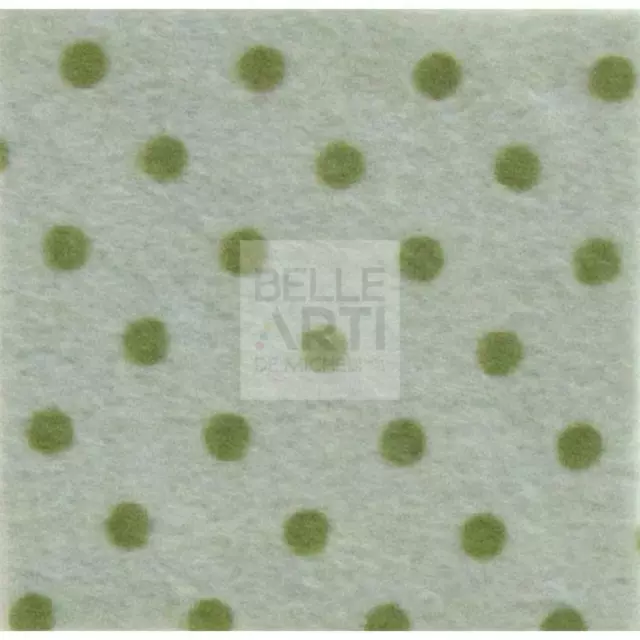 Panno Lenci 1 Mm 30X40 Cm Grigio Argentato/Verde Oliva A Pois