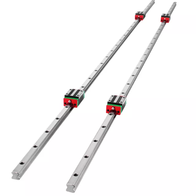 VEVOR HSR15-1500mm Rail de Guidage Linéaire+4 Blocs de Guidage Haute Rigidité