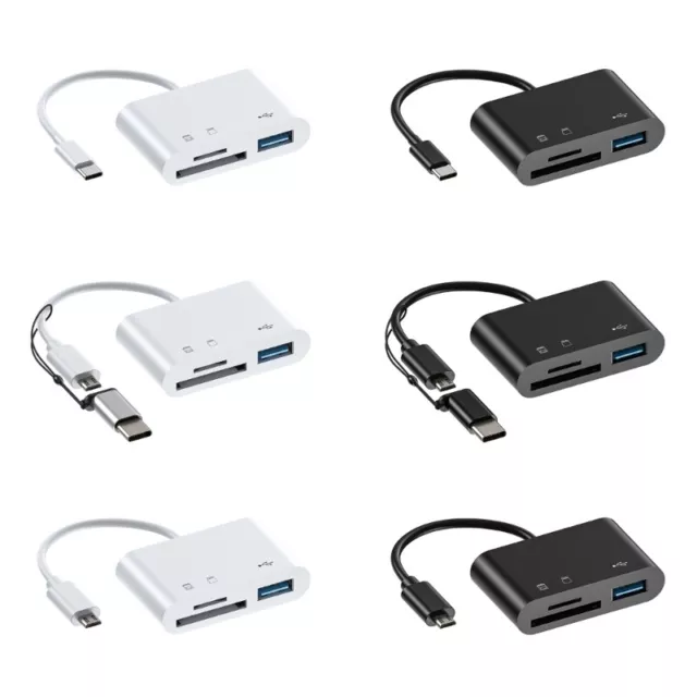 USB MicroUSB TF Card Reader 5 In 1 Mini OTG HUB Adapter for Phone PC Type C