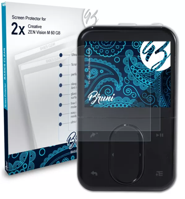 Bruni 2x Écran protecteur pour Creative ZEN Vision M 60 GB Protecteur d'écran