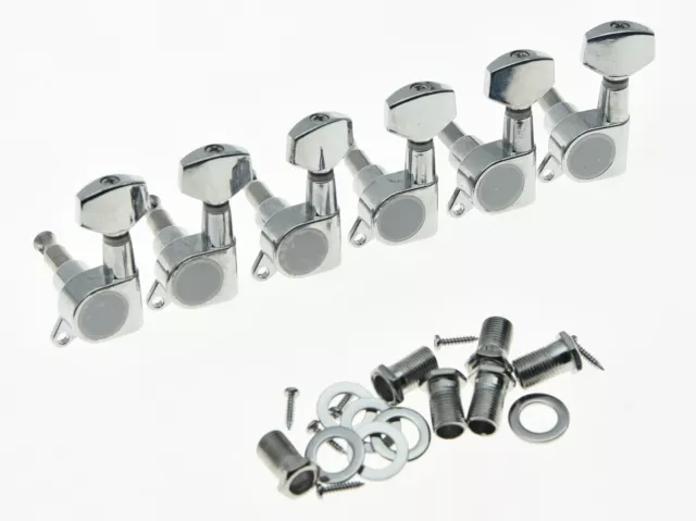 6  Inline Left Handed Tuners  Machine Heads Chrome