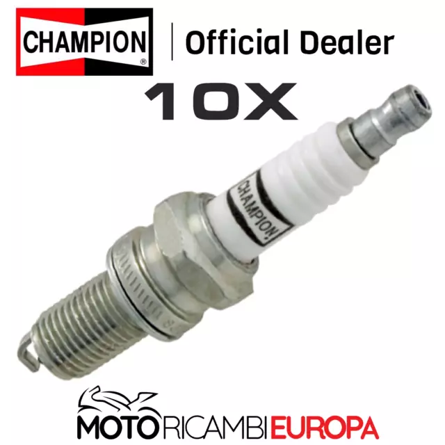 Kit 10 Candele Champion L86C Passo Corto Per Piaggio Vespa Primavera-125