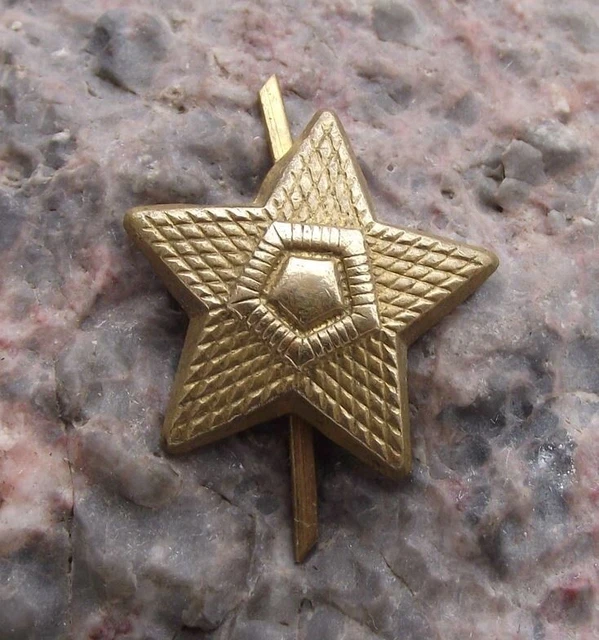 VINTAGE CZECHOSLOVAKIA CZECH Army CSLA Insignia Uniform Rank Stars Gold ...