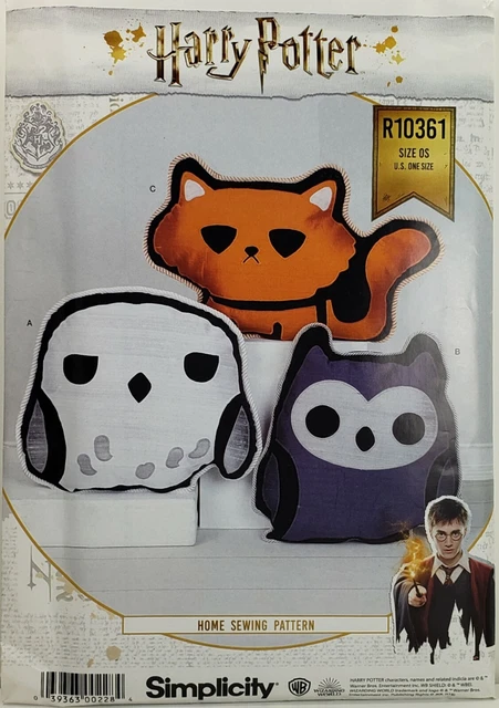 Simplicity R10361 Harry Potter Character Pillows (Cat, Owls) UNCUT Pattern S9036