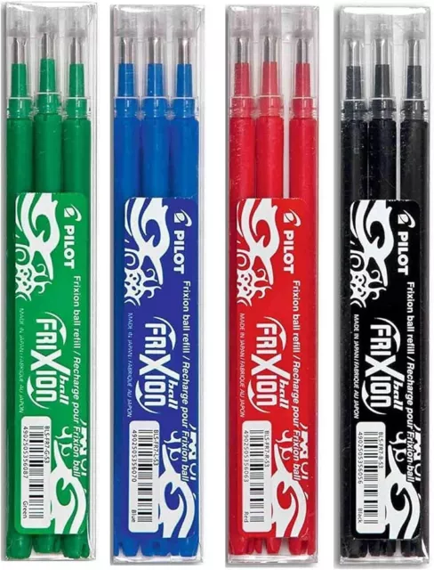 Refill Per Penna  Pilot Frixion Boll Da 0,7 Mm Disponibile Nei Colori Blu, Rossa