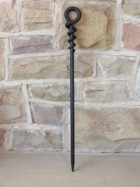 Hand Forged Wrought Iron Fire Poker - Open Fire Contemporary Style 50cms