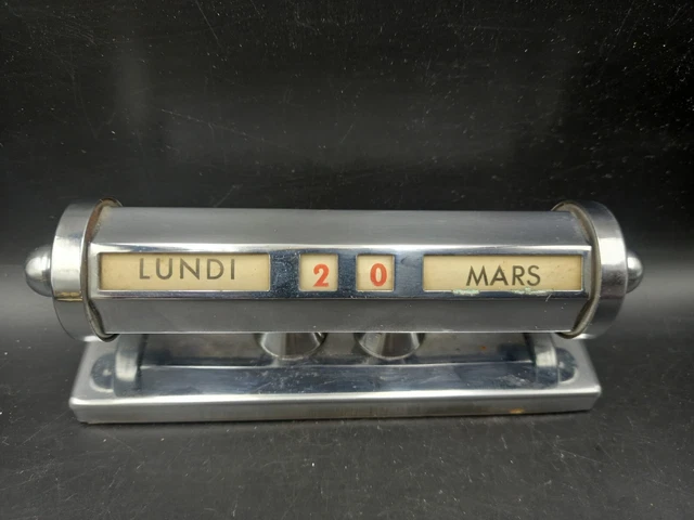 Dateur Art Deco Calendrier Perpétuel Vintage En Metal
