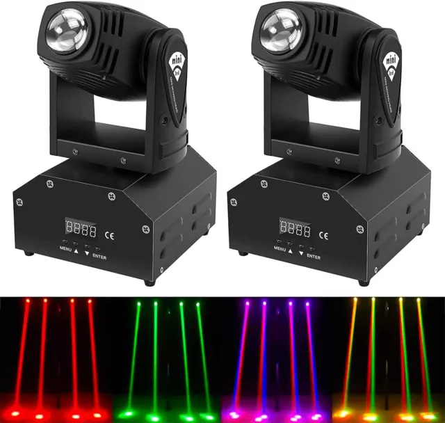 2x 60W RGBW Moving Head LED Strahl DMX Bühnenbeleuchtung Disco Party Show Club