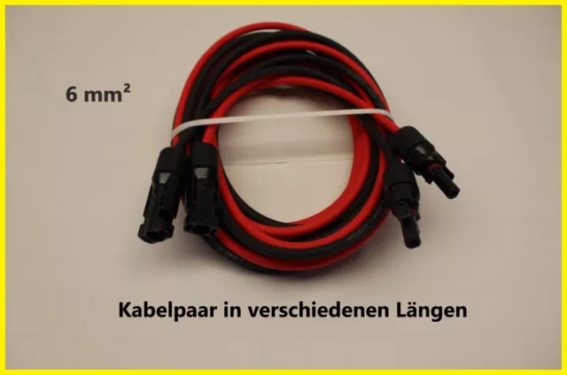 Solarkabel Verlängerungskabel 2x6 mm² Stecker Solarleitung mit Stecker 0%* / 19%