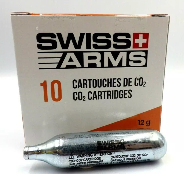 Airsoft BOITE Cartouches lot de 10 CO2 SWISS ARMS 12g neuf en stock