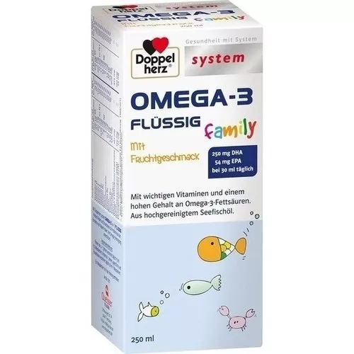 DOPPELHERZ Omega-3 flüssig family system, 250 ml PZN 12351259