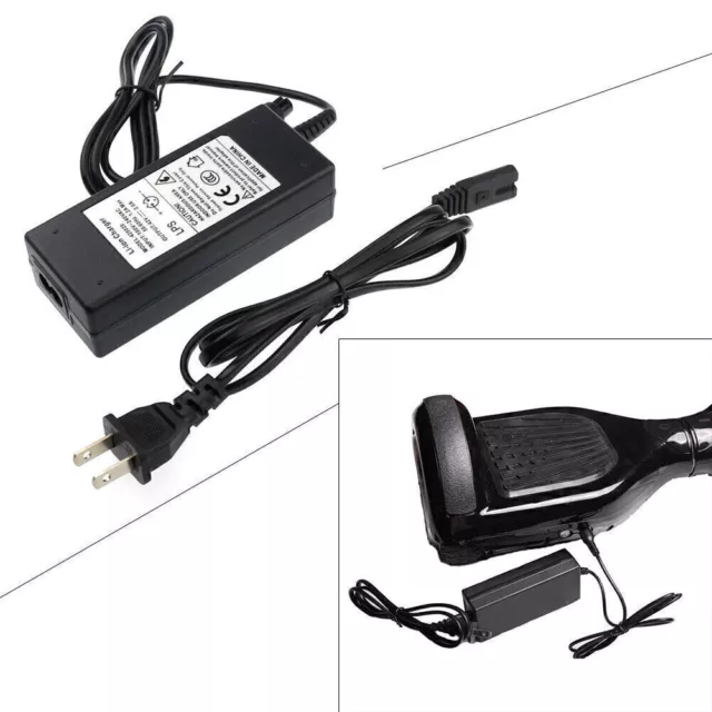 Fit 2 Wheel Balance Scooter CE FCC 42V 2A Power Adapter Battery Charger Black UK