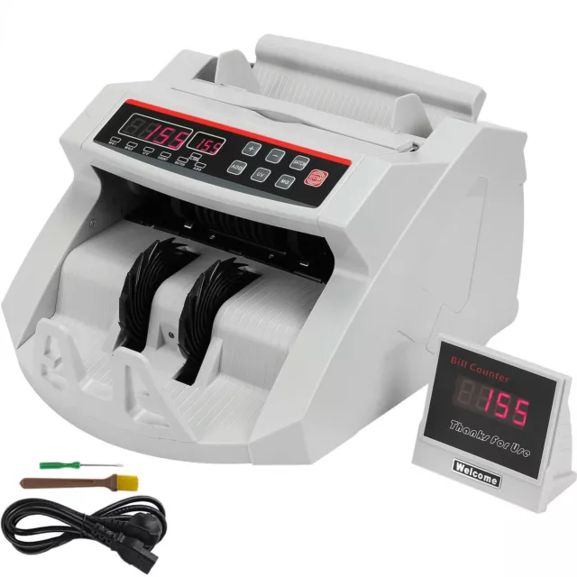 Money Cash Counting Bill Counter Bank Shop Counterfeit Detector UV Auto Machine