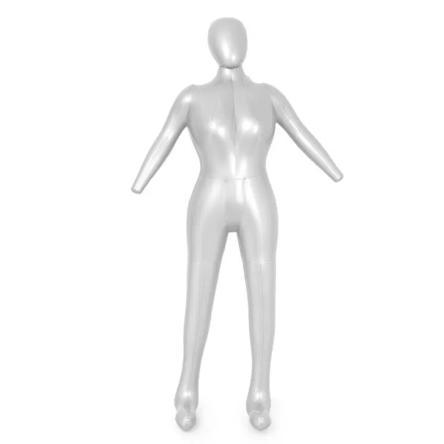 Compact Clothing Collections Full Body Woman Mannequin Torso Model PVC Silver