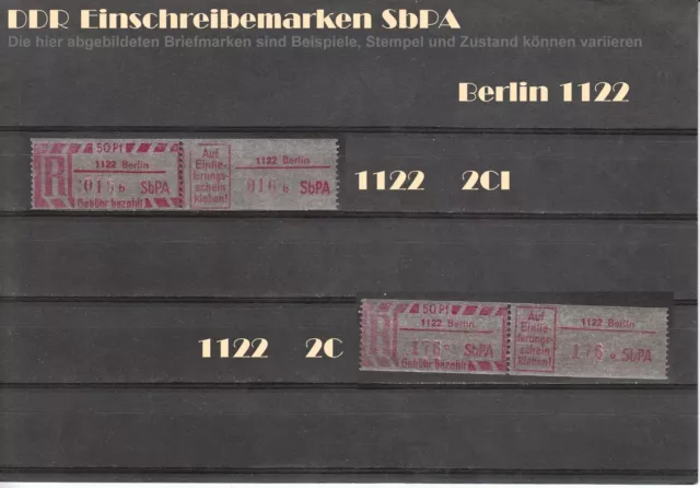 DDR R-Zettel SbPA Einschreibemarken BERLIN 1114 bis 1199 postfrisch ** LOT 3