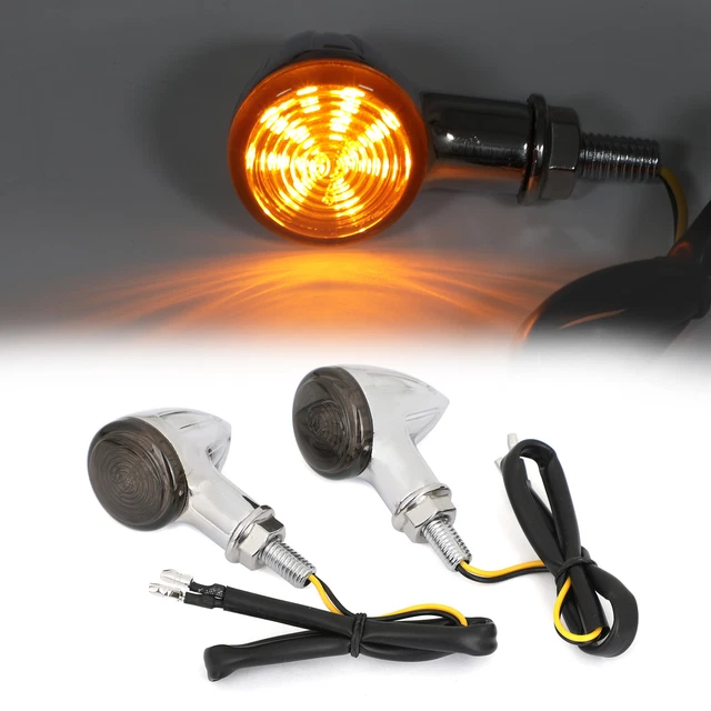 Universal Small Bullet Moto Turn Signal Blinker Indicator Lights Chrome US
