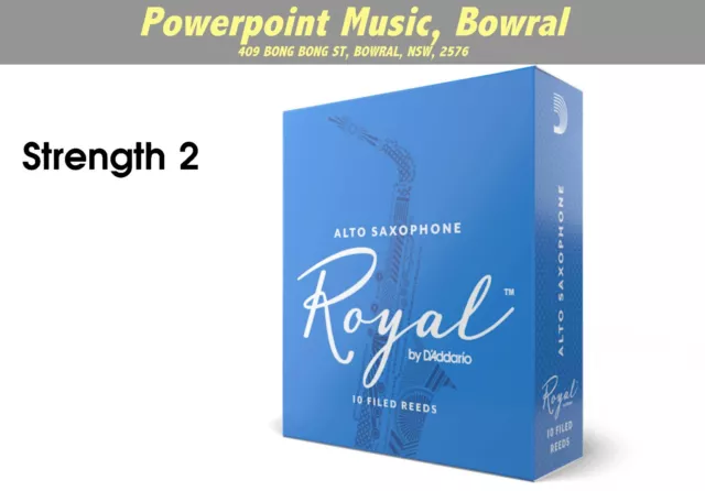 Rico Royal Eb Alto Sax Reeds Box of 10 # 2 Strength *Royal by D'Addario*