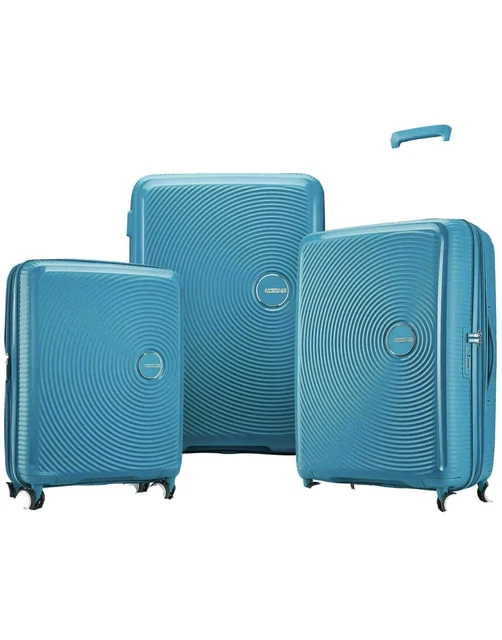 AMERICAN TOURISTER CURIO 3piece Hardside Spinner Luggage Set Blue MSRP