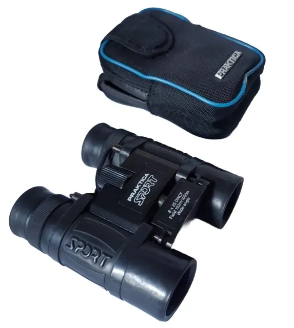 PRAKTICA SPORT Binoculars 8 x 24 Wide Angle Pocket Size With Case Racing Sport