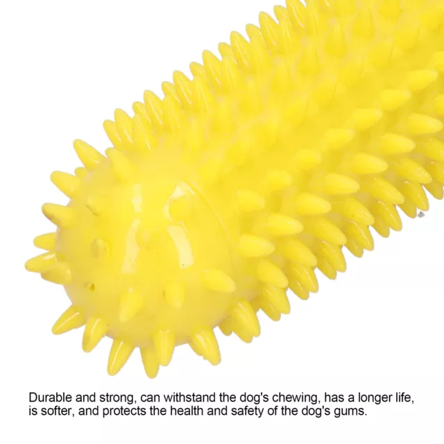 (Yellow) Dog Chew Toys 10.2in TPR Molar Rod Dog Cleaning Stick Chewing