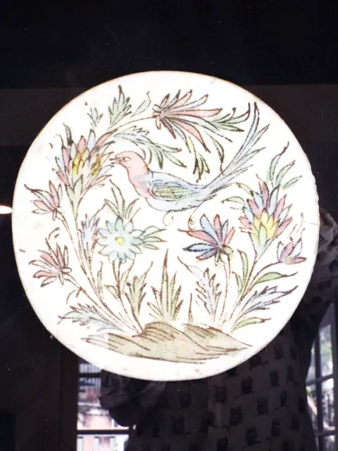 Antique Persian Glazed Tile Bird Foraging Hunting Style Qajar Era Islamic Art 5