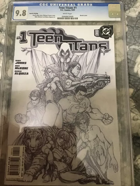 Teen Titans 1 Cgc 9.8 White Pages Rare Variant Sketch Cover Dc Comics
