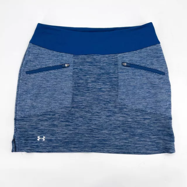 Under Armour Skirt Skort Womens Large Blue A-Line Pul On Zip Pockets Shorts