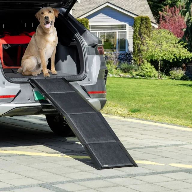 PawHut Folding Dog Ramp for XL Dogs w/ Non-Slip Surface, Portable Car Pet Ramp
