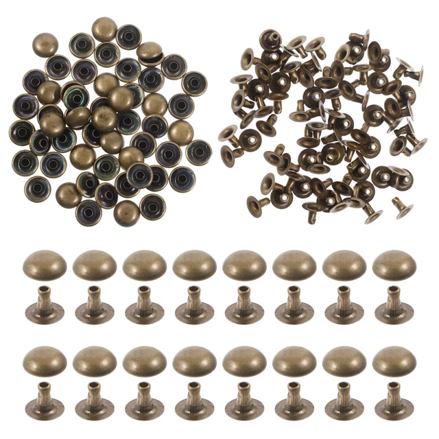 100 Pcs Rivet Clothing DIY Punk Studs Round Rivets Metal Spikes