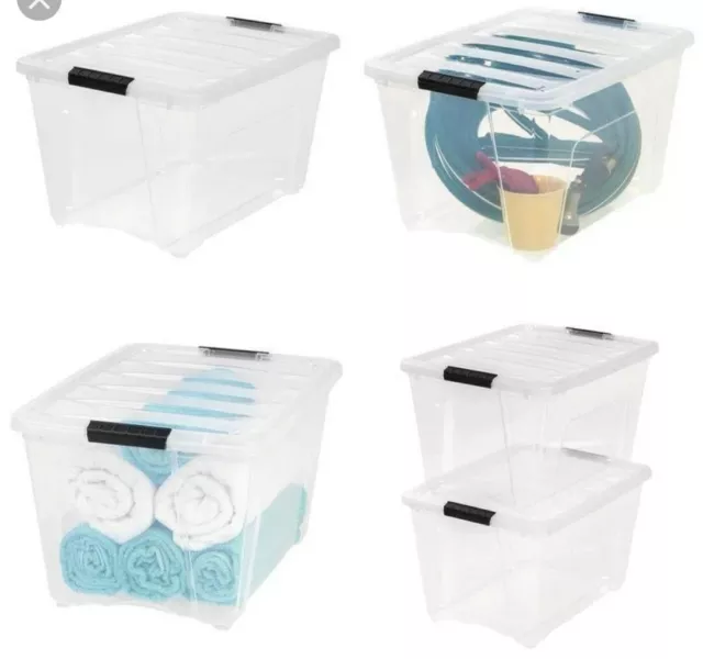 Iris Usa 6pack 12qt Stackable Plastic Storage Bins With Lids And