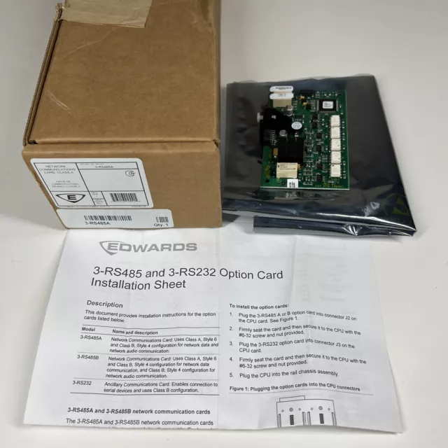 NEW Edwards EST 3-RS485A Network Communications Card Class A