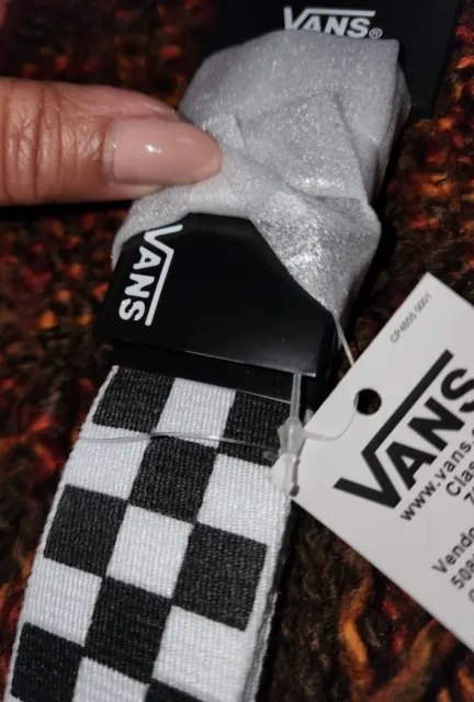 Vans Off The Wall Deppster Web SK8 Belt Black/ White Checks Checkers 1 Size NWT!