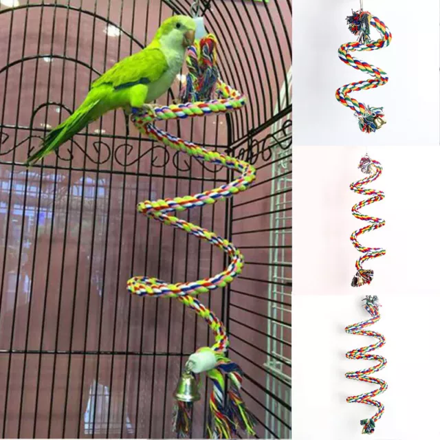 Swing Chew Rope Toys Bird Climb Toy Cockatiel Hanging Rotating Ladder for Parrot