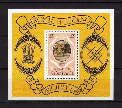 15590) ST. LUCIA 1981 MNH** Nuovi** Royal Wedding - S/S - BF