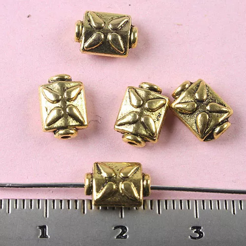 20pcs 8.8*6mm Dark Gold-tone Crafted Leaf Spacer Beads H1355
