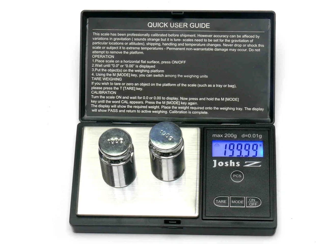 Goldwaage Feinwaage Joshs Z  200g x 0,01g incl. zwei Justiergewichten á 100g