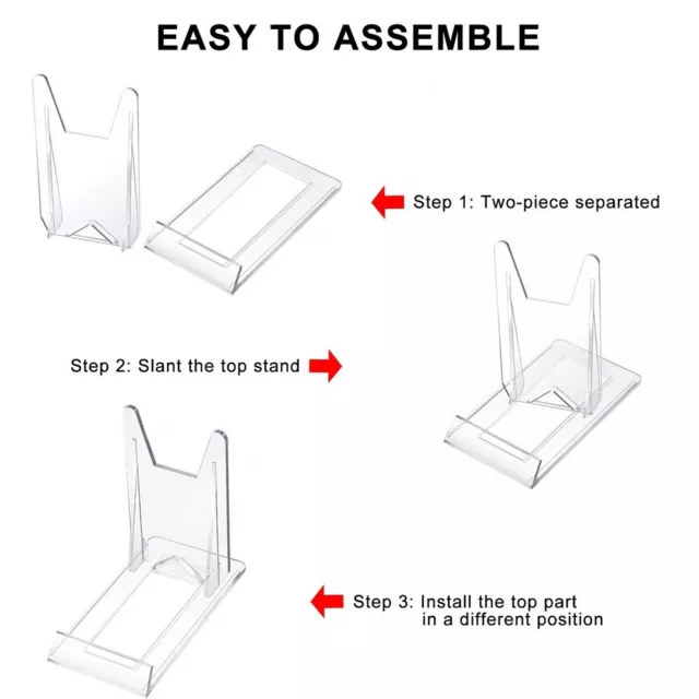 2 X Klar Acryl Plaketten Display Verstellbarer Kunststoffhalter Für Tablett 2