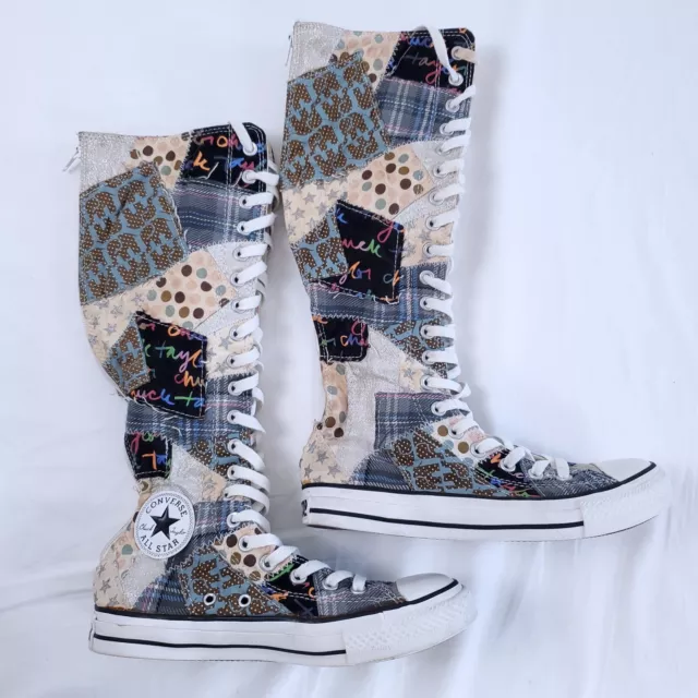 Knee High Converse All Star Chuck Taylor Patchwork Elephants Womens 7  Mens 5