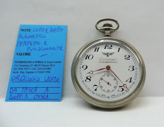 Esprit Du Temps - Orologio Da Tasca Automatico In Metallo Dorato, Doppio Coperchio, Vetro Minerale, 24 Ore E Lancette Fluorescenti