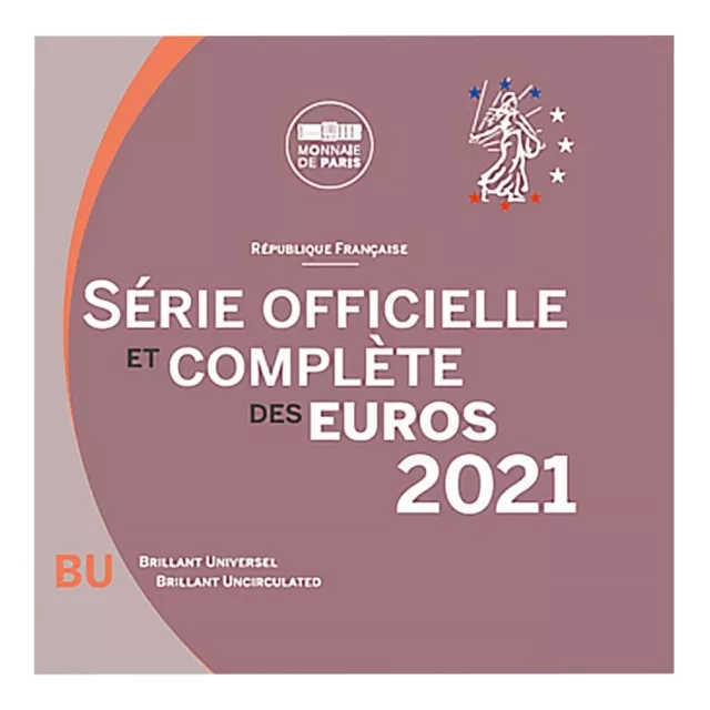 Frankreich Euro-Kurssatz 2021 - 8 Münzen - in Blisterkarte - ST