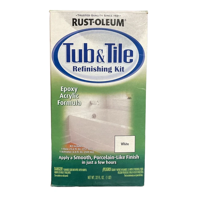 RUSTOLEUM TUB AND Tile Refinishing 2Part Kit White 32 Oz NEW IN BOX