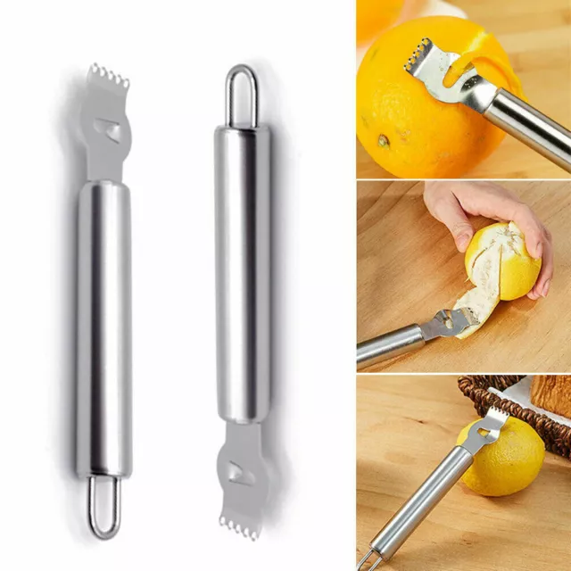 Lemon Zester Knife Tool Citrus Garnish Lime with Channel Stainless Steel Grater