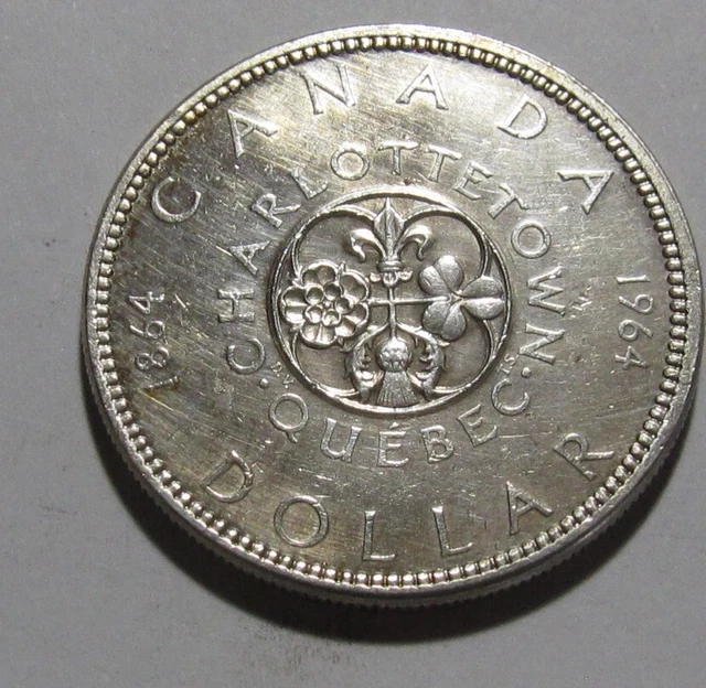 1964 Canadian (Canada) Silver Dollar - AU+ Condition - 9SA