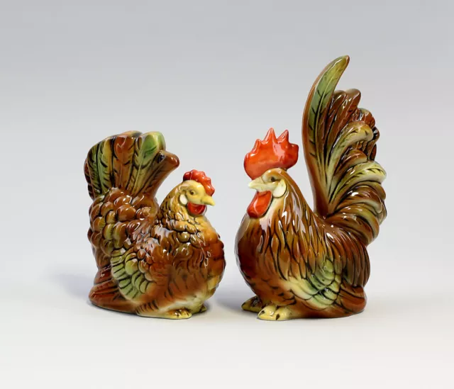 9942198-ds Porcelana Figura Gallo y Gallina / Gallina Wagner & Apel H16cm