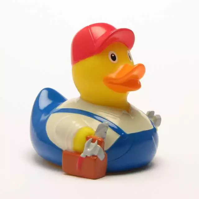 Badeente Handwerker Quietscheentchen Plastikente Gummiente Quietscheente Ente