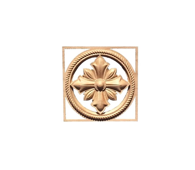 Solid Hardwood carved Square Rosette / Casing Blocks